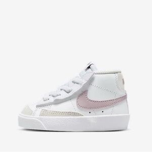 Nike Blazer Mid ‘77 Kids White and Light Pink Sneakers